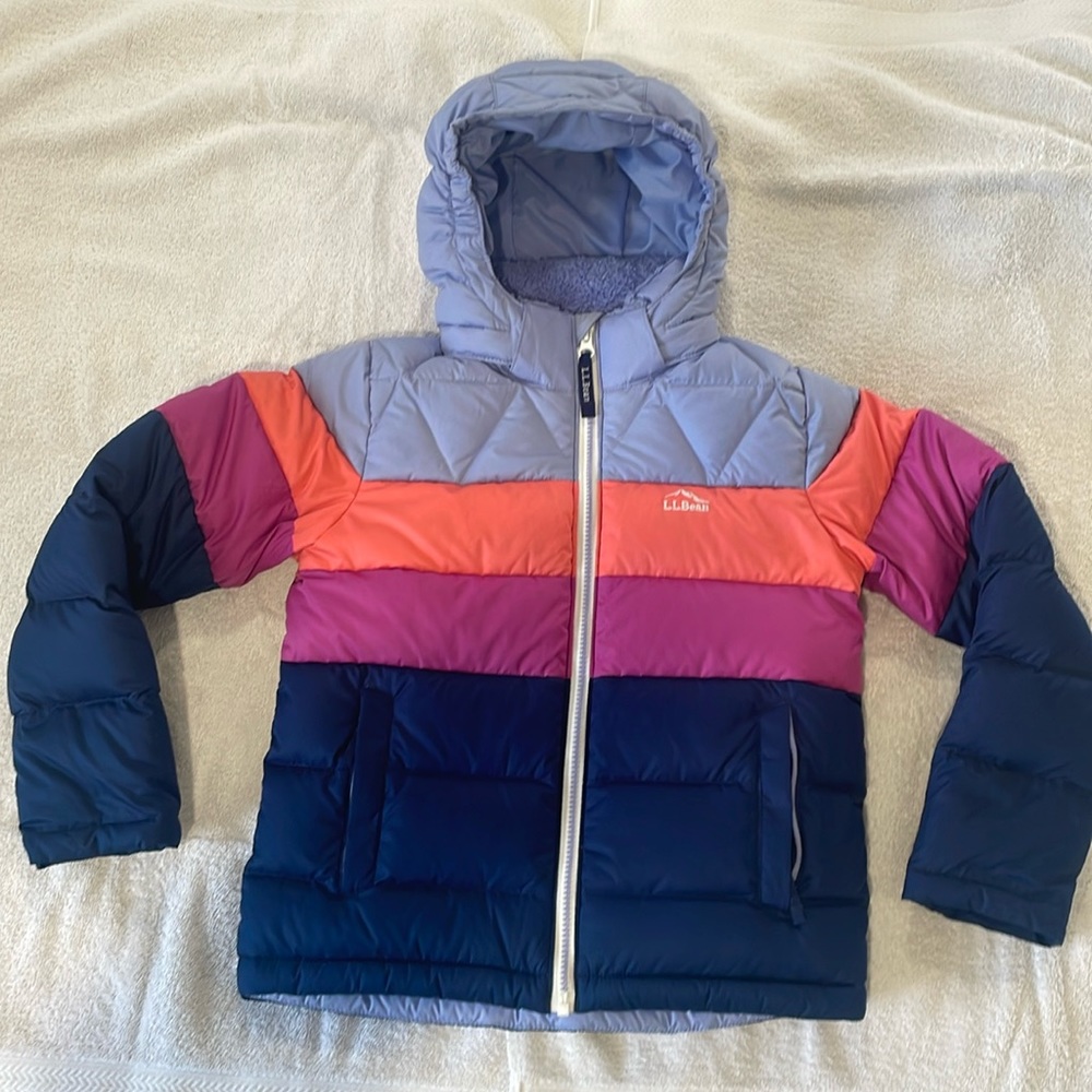 Girls LL Bean down puffer coat size 8